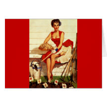 Vintage Retro Gil Elvgren Pin Up Girl Greeting Cards