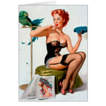 Vintage Retro Gil Elvgren Pin Up Girl Card