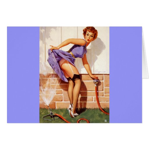Vintage Retro Gil Elvgren Pin Up Girl Card