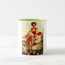 Vintage Retro Gil Elvgren Pin Up Girl Coffee Mug