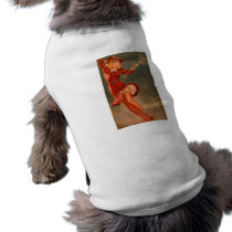 Vintage Retro Gil Elvgren Pin Up Girl Dog Tshirt