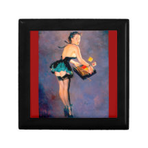 Vintage Retro Gil Elvgren Pin Up Girl Jewellery Bo Jewelry Box