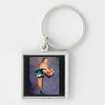 Vintage Retro Gil Elvgren Pin Up Girl Key Chain