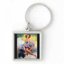 Vintage Retro Gil Elvgren Pin Up Girl Key Chain