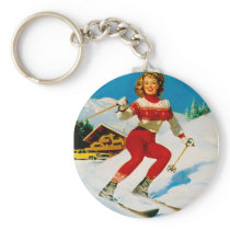 Vintage Retro Gil Elvgren Pin Up Girl Keychains