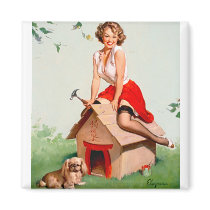 Vintage Retro Gil Elvgren Pin Up Girl Magnet