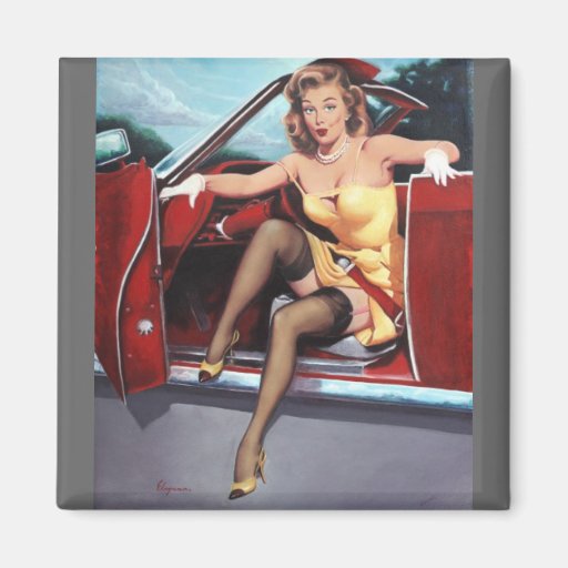 Vintage Retro Gil Elvgren Pin Up Girl Fridge Magnet
