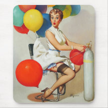 Vintage Retro Gil Elvgren Pin Up Girl Mouse Pad