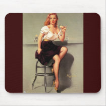 Vintage Retro Gil Elvgren Pin Up Girl Mousepads