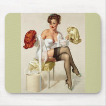Vintage Retro Gil Elvgren Pin Up Girl Mouse Pad