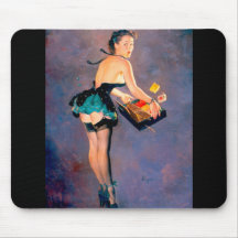 Vintage Retro Gil Elvgren Pin Up Girl Mousepads