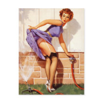 Vintage Retro Gil Elvgren Pin Up Girl Post Card