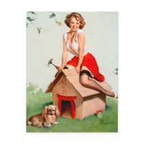 Vintage Retro Gil Elvgren Pin Up Girl Postcard