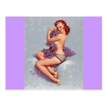 Vintage Retro Gil Elvgren Pin Up Girl Postcard