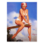 Vintage Retro Gil Elvgren Pin Up Girl Postcard