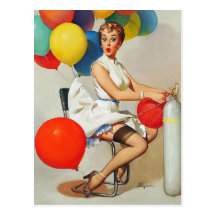 Vintage Retro Gil Elvgren Pin Up Girl Postcard