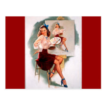 Vintage Retro Gil Elvgren Pin Up Girl Postcards