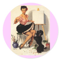 Vintage Retro Gil Elvgren Pin Up Girl Sticker