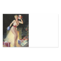 Vintage Retro Gil Elvgren Pin Up Girl Rectangular Sticker