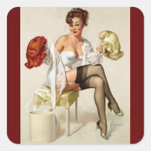 Vintage Retro Gil Elvgren Pin Up Girl Sticker