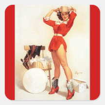 Vintage Retro Gil Elvgren Pin Up Girl Stickers