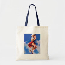 Vintage Retro Gil Elvgren Pin Up Girl Tote Bags