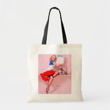 Vintage Retro Gil Elvgren Pin Up Girl Tote Bags