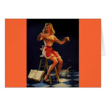 Vintage Retro Gil Elvgren Taffy maker Pinup girl Card
