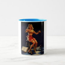 Vintage Retro Gil Elvgren Taffy maker Pinup girl Mug