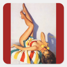 Vintage Retro Gil Elvgren telephone pin up Girl Stickers
