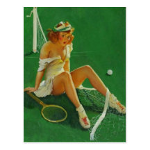 Vintage Retro Gil Elvgren Tennis Pinup Girl Post Cards
