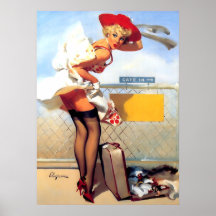 Vintage Retro Gil Elvgren Travelling Pinup Girl Print