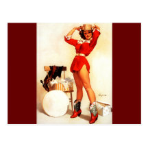 Vintage Retro Gil Elvgren Western Pin UP Girl Post Card