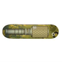 Vintage Retro Grenade Bomb Skateboard Deck
