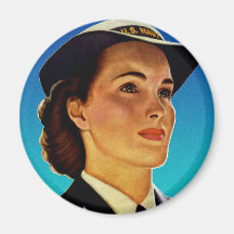 Vintage Retro Military Women WAVEs Navy Fridge Magnet