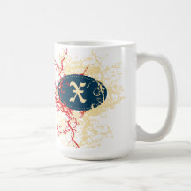 Vintage Retro Pattern Monogram X Mugs