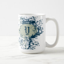 Vintage Retro Pattern Monogram Y Coffee Mugs