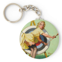 Vintage Retro Pinup Art Gil Elvgren Pin Up Girl Key Chain