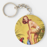 Vintage Retro Pinup Art Gil Elvgren Pin Up Girl Keychain