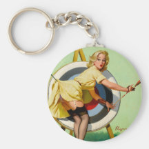Vintage Retro Pinup Art Gil Elvgren Pin Up Girl Key Chain