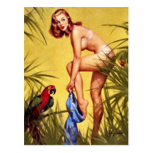 Vintage Retro Pinup Art Gil Elvgren Pin Up Girl Postcard