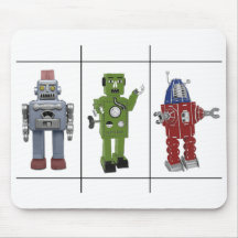 Vintage Retro Toy Robot Mouse Pad