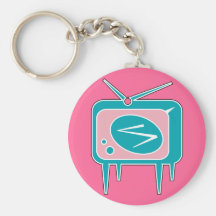 Vintage Retro TV Television Set Key Chains