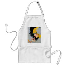Vintage Retro Women 20s Hollywood Lipstick Girl Apron