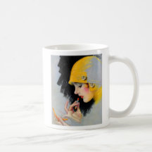 Vintage Retro Women 20s Hollywood Lipstick Girl Coffee Mugs