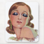 Vintage Retro Women 20s Make Up Eye Shadow Girl Mousepad
