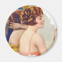 Vintage Retro Women 20s Woman's Shampoo Ad Art Magnet