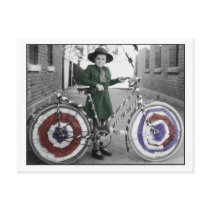 Vintage Retro Women 4th of July Girl Scout & Bike Postcards