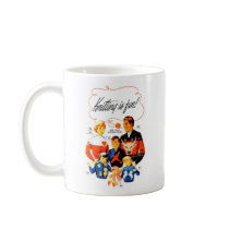 Vintage Retro Women 60s Knitting is Fun! Coffee Mugs