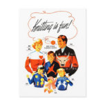 Vintage Retro Women 60s Knitting is Fun! Post Card